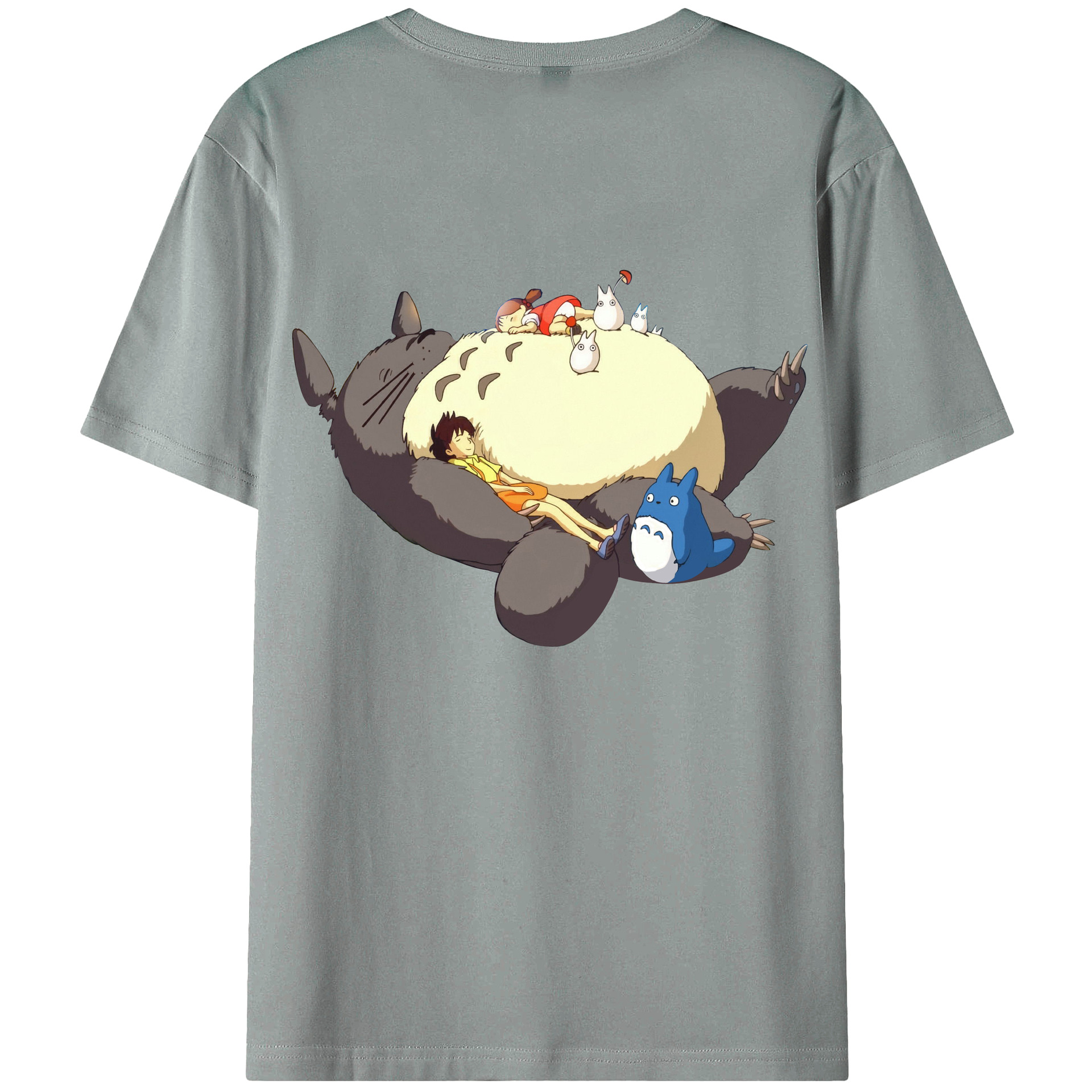 （画像用） となりのトトロ 草壁メイ 草壁サツキ My Neighbor Totoro Satsuki Kusakabe Mei Kusakabe 綿100％ メンズ半袖Tシャツ（バックプリント） 通気性